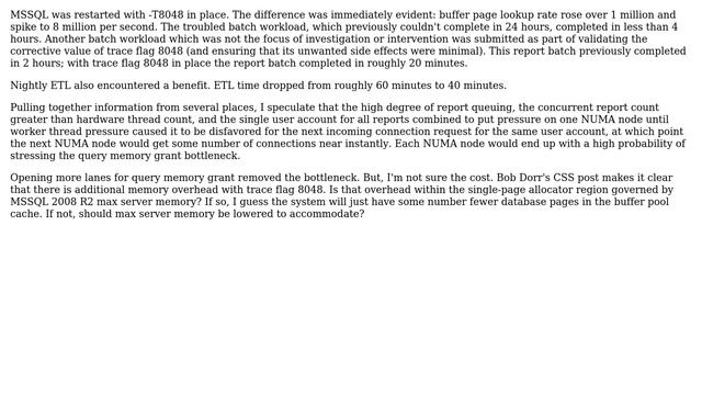 SQL Server - Anyone use SUMA, trace flag 8048, or trace flag 8015? смотреть онлайн