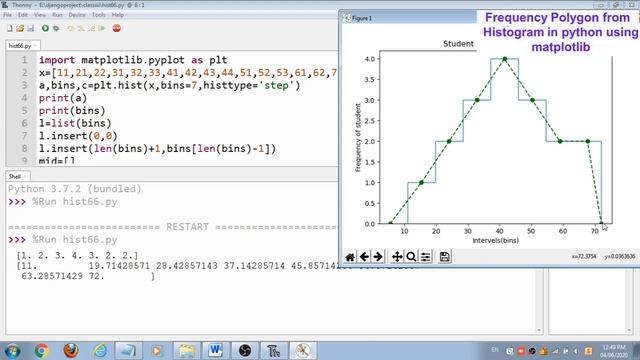 Frequency Polygon from Histogram in python using matplotlib | Data Visualization | CBSE XII IP CS | смотреть онлайн