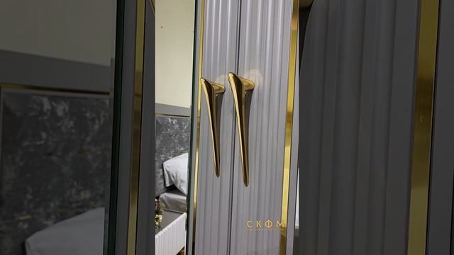 Спальная мебель "Самира" серо-белая 6-ти двер. (с опорами) смотреть онлайн