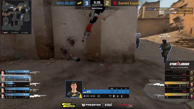 RU map 1 Dust2 Gambit VS NAVI | StarLadder CIS RMR смотреть онлайн