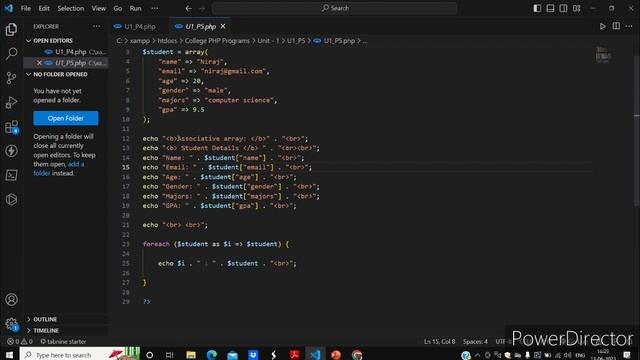 Create an array named $student sores 5 element bounded different keys and access same key element. смотреть онлайн