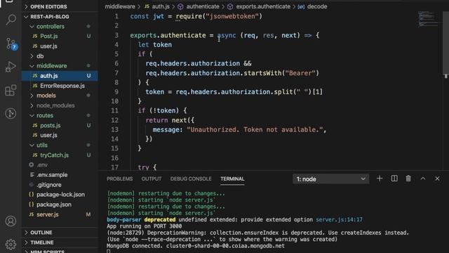 NodeJS Rest API Using MongoDB смотреть онлайн