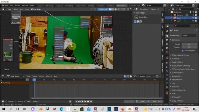 Замена фона в Blender 2.93.4 с использованием Green Screen смотреть онлайн