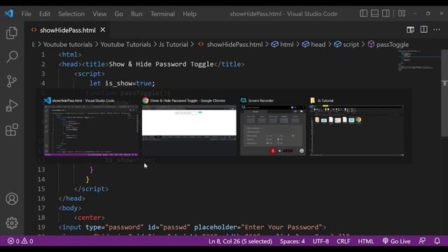 Show/Hide Password Toggle using HTML And JavaScript|Programmersbhava|Advance JavaScript|JS Project смотреть онлайн