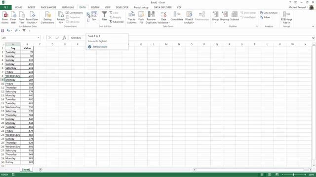 How To Sort Days Of The Week In Excel смотреть онлайн
