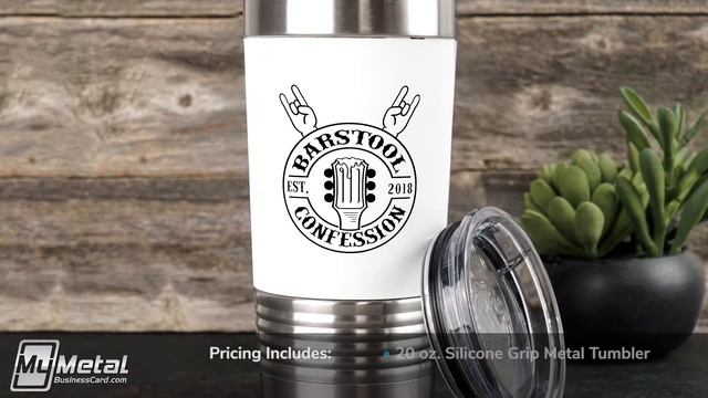 Resilient 20 oz. Silicone Grip Metal Tumblers | My Metal Business Card смотреть онлайн