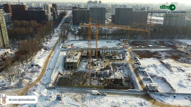 Строящийся корпус № 35 жилого комплекса «Скандинавия». https://vk.com/gkskandinavia смотреть онлайн
