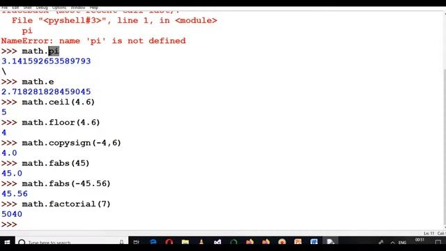 Python Math Module For Beginners - pi, e, floor, factorial, copysign methods смотреть онлайн