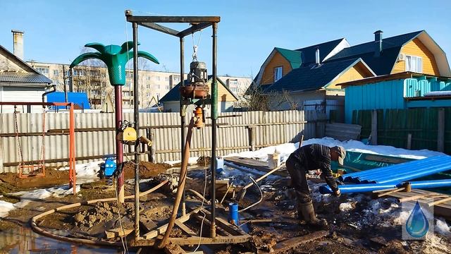 Скважина на песок 27 метров с самоизливом в городе Кимры смотреть онлайн
