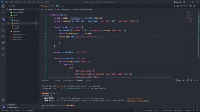 React JS: Searching and Sorting data смотреть онлайн