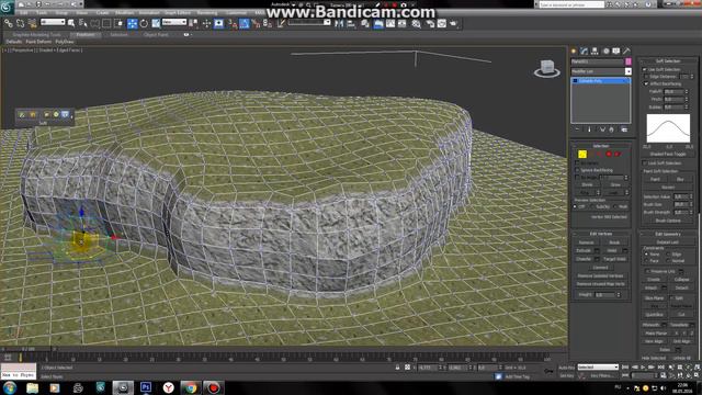 Быстрое создание скалы. Используя Extrude и Relax. смотреть онлайн