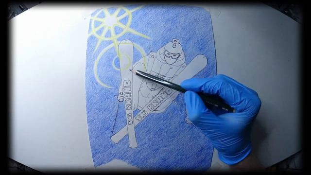 Рисую с нуля | Лыжник в прыжке | Эффектный кадр смотреть онлайн