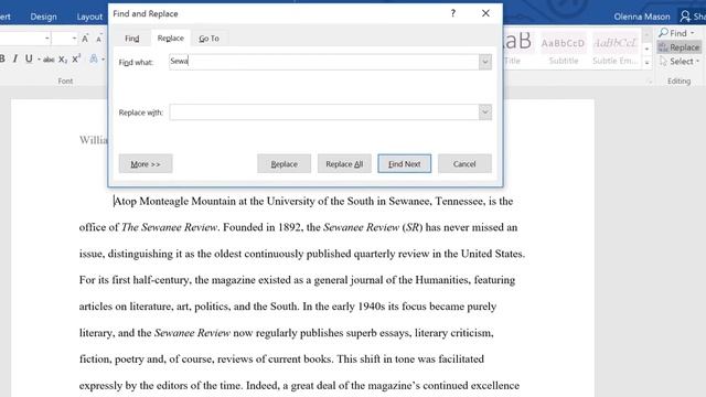 Word: Using Find and Replace смотреть онлайн
