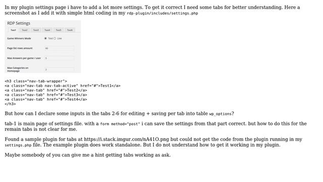 Wordpress: add tabs in rdp-plugin/includes/settings.php and get settings saved смотреть онлайн