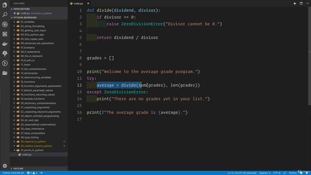 02 - A Full Python Refresher - 033 Errors in Python смотреть онлайн