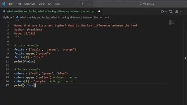 What are lists and tuples? What is the key difference between the two? смотреть онлайн