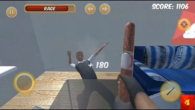 Разгромил квартиру шумных соседей в игре Успокой соседа смотреть онлайн