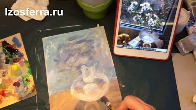7+ Этюд темперой ПВА или акрилом. смотреть онлайн