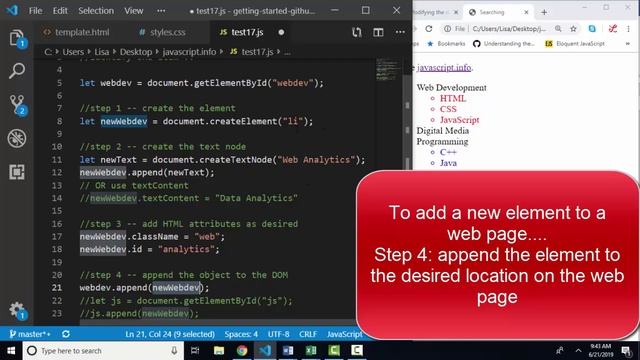 javascript.info The Modern JavaScript Tutorial Part 2: 1.7 Modifying the document смотреть онлайн