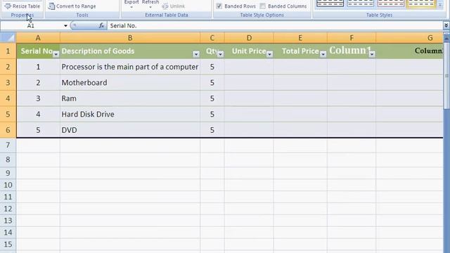 MS Excel 2007 Video Tutorials (Bengali) Part-46 | Format Table on MS Excel - 2007 Part - 1 смотреть онлайн