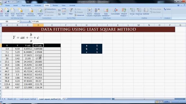Excel for Chemical Engineers I 07 I Basics [Least Square Method] (6/10) смотреть онлайн