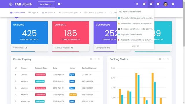 Real Estate Dashboard Bootstrap Admin Template with Light Theme смотреть онлайн