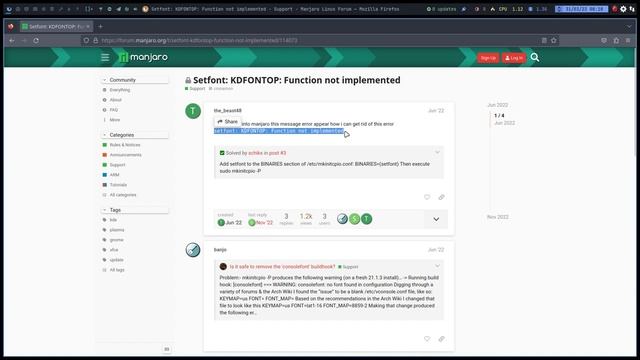 ArcoLinux : 3413 FIX - Message at boot - setfont KDFONTOP : function not implemented смотреть онлайн