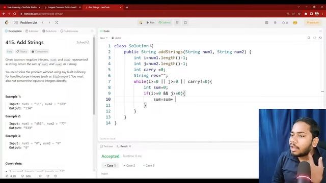 DSA - Day 9 - Strings In Java ( Leetcode Problems --- 1. Add Strings 2.Longest Common Prefix ) смотреть онлайн