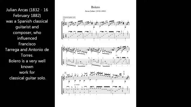 Arcas Bolero classical guitar смотреть онлайн
