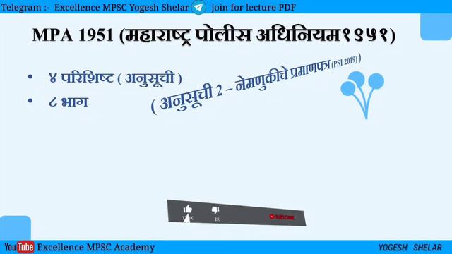 1 PSI Law | महाराष्ट्र पोलीस अधिनियम 1951 ( intro ) смотреть онлайн