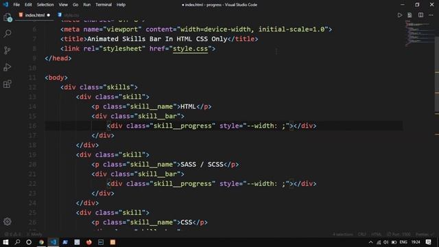 Animated Skills Bar In Pure HTML & CSS - NO JS | Labham Jain смотреть онлайн