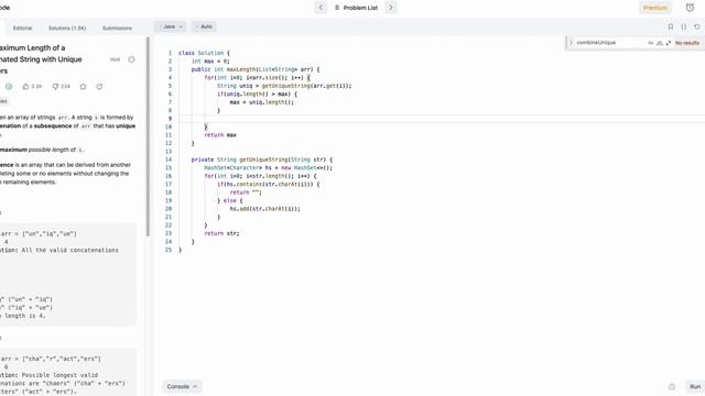 Microsoft Interview Question | Maximum Length of a Concatenated String | Java смотреть онлайн