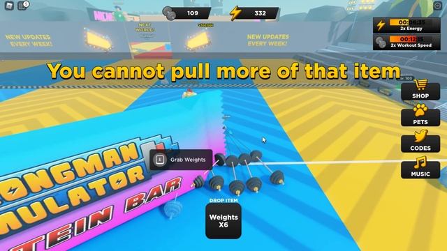 Становлюсь Качком с Кодами в Roblox Strongman Simulator Стронгмен Симулятор смотреть онлайн