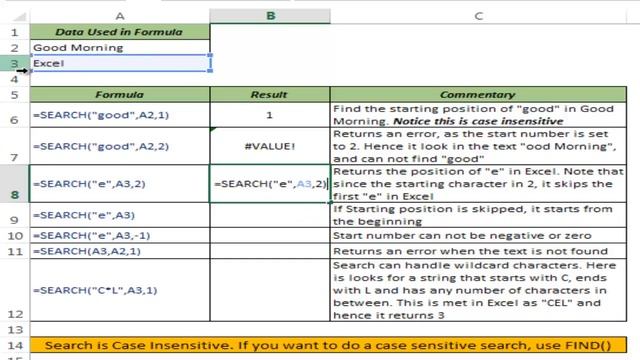 SEARCH Formula in Excel смотреть онлайн