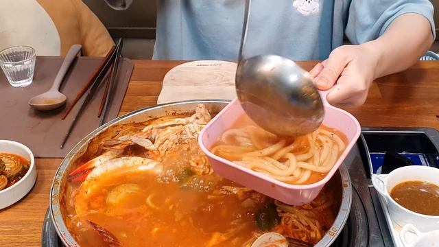 ?활전복해물탕+해물볶음밥?추운 날씨엔 Real 푸짐한 해물탕이 갑!! ?(FT.우동사리) 해물찜 SEAFOOD MUKBANG ASMR EATINGSHOW REALSOUND 먹방