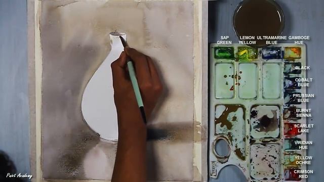 Vase Painting | Still Life in Watercolor смотреть онлайн