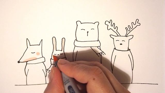 Зимна рисунка - Приятели животинки смотреть онлайн