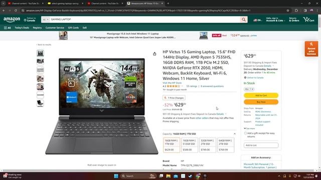 HP Victus 15 Gaming Laptop, Ryzen 5 7535HS, 16GB ram, RTX 2050 1tb ($629 WORTH IT?) смотреть онлайн