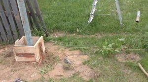 Забор из наборных блоков.