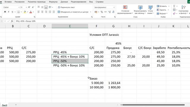 Расчет рентабельности оптовых продаж ТРАВА смотреть онлайн