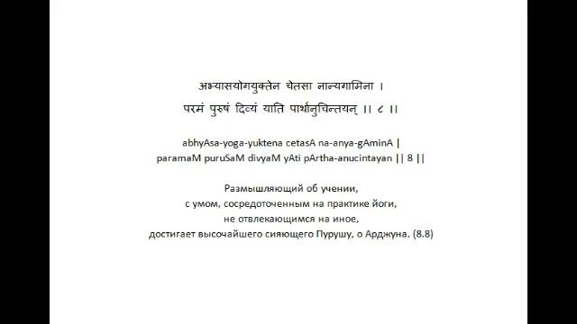 Бхагавад Гита курс Свамини Видьянанды Сарасвати 262 Глава 8 Шлока 8 смотреть онлайн