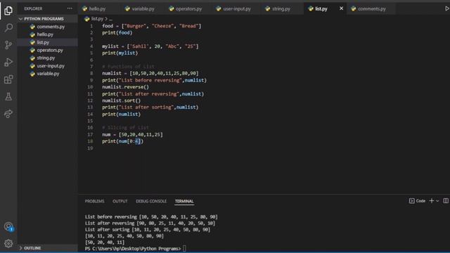 Working with list in python and its functions and slicing of list смотреть онлайн
