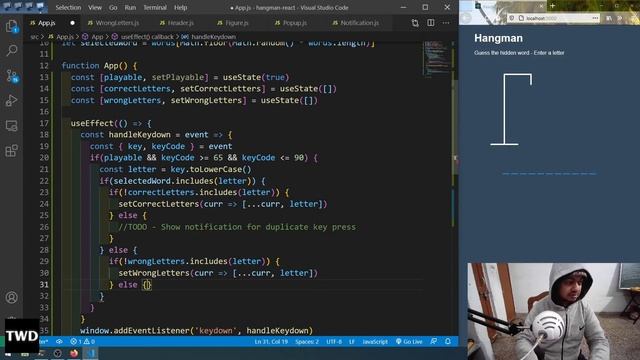 Build Hangman game with React смотреть онлайн