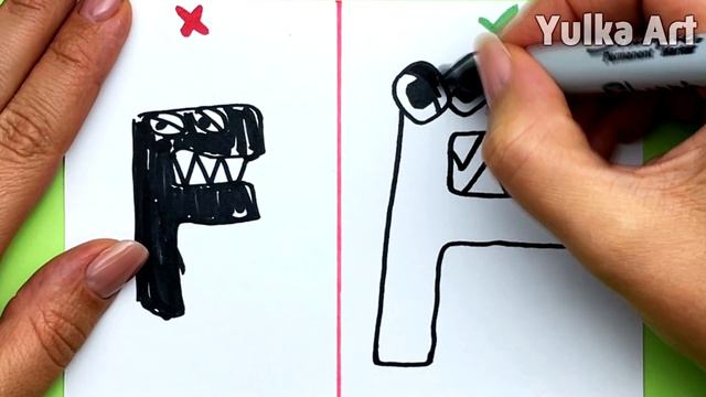 How to draw Alphabet Lore F do vs don't | 15 seconds vs 1 minute смотреть онлайн