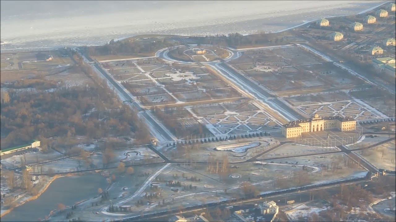 Питер под снегом с высоты самолёта смотреть онлайн