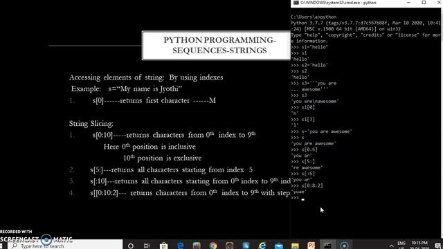 PYTHON PROGRAMMING: Sequences- Strings смотреть онлайн