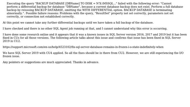 Databases: I/O is frozen on database DBName. No user action is required (2 Solutions!!) смотреть онлайн