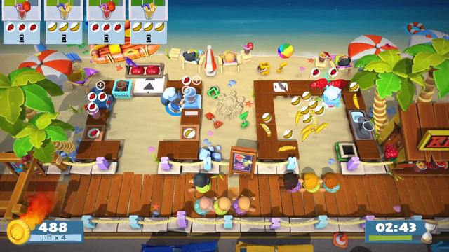 Overcooked 2 Surf 'n' Turf DLC Level 1-1 2 Player 4 Stars《PS4》Flowey смотреть онлайн