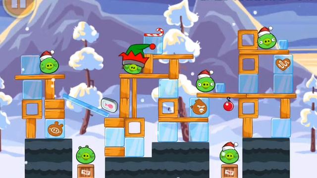 Angry Birds Seasons Level 1-21 - Wreck The Halls - Mighty Eagle - 100% - Total Distruction смотреть онлайн