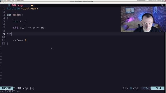 Решение задачи «50A. Укладка доминошками» с сайта codeforces.com на C++ смотреть онлайн